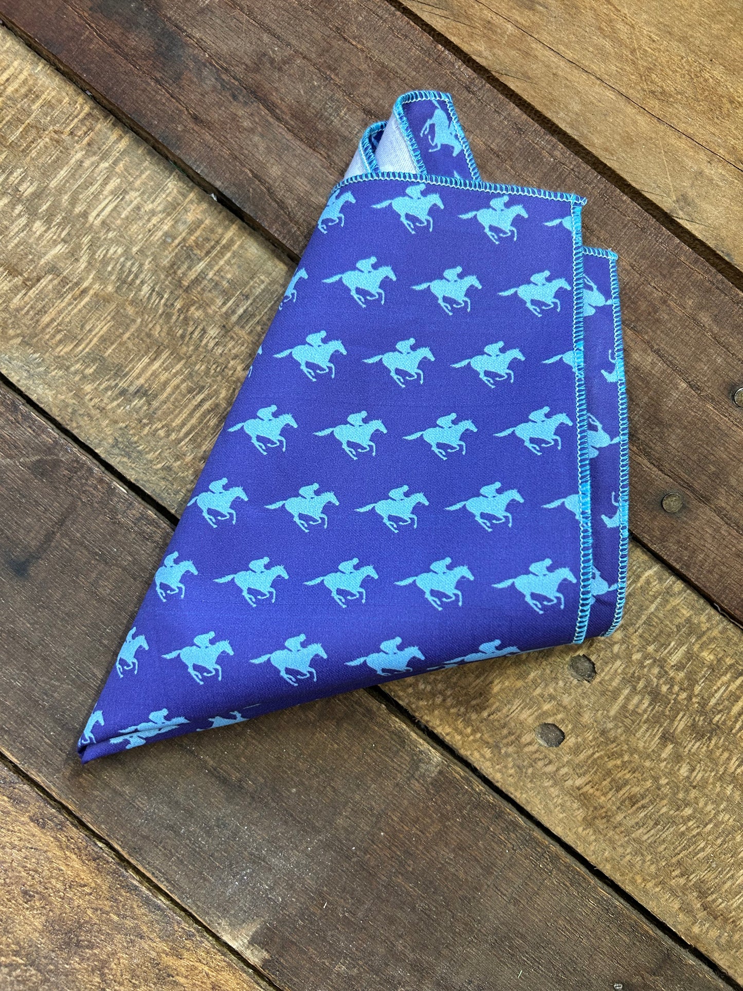 Blue Horses Pocket Square