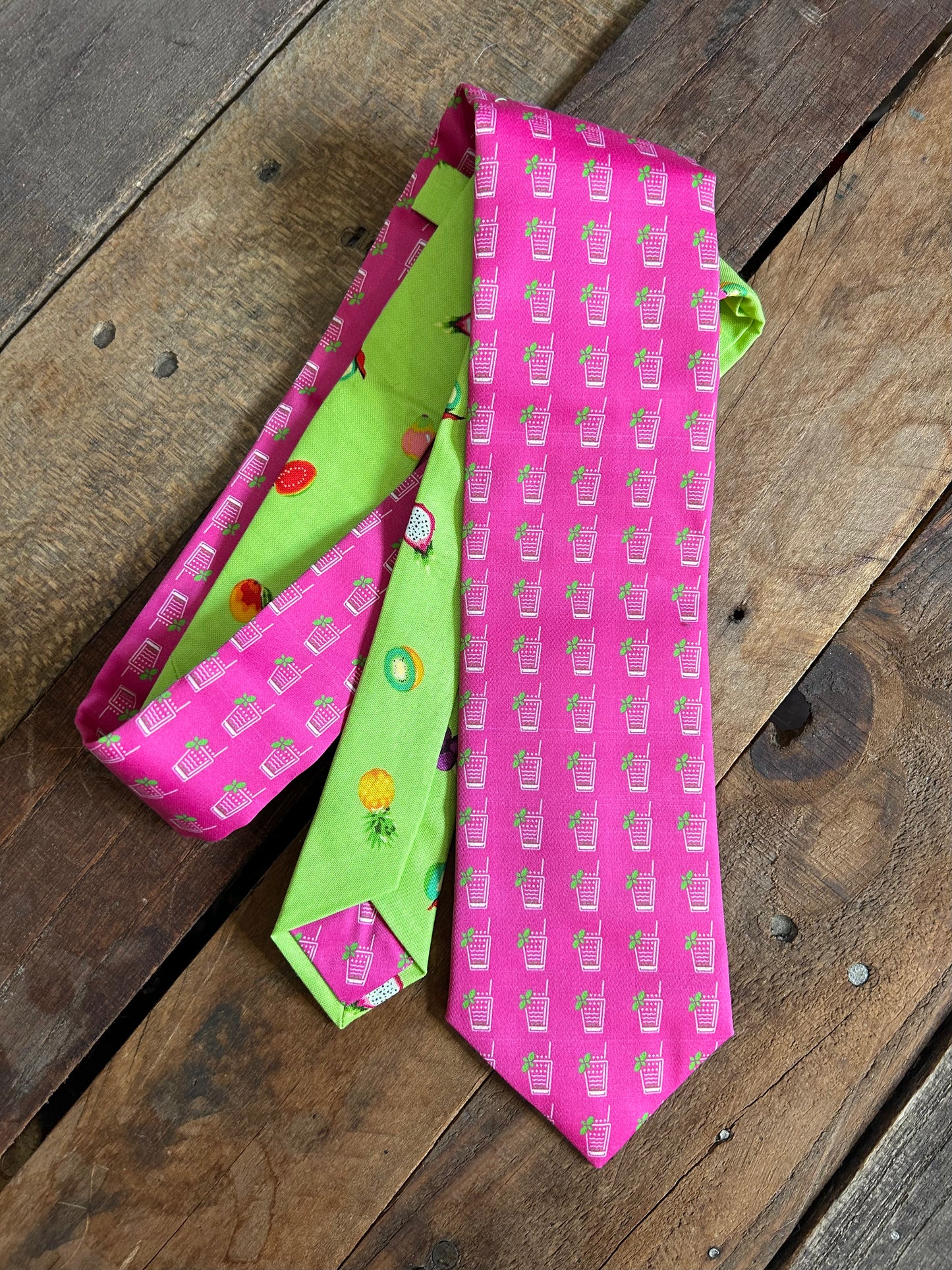 Hot Pink Mint Juleps Necktie