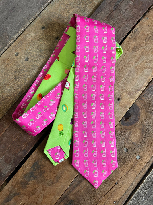 Hot Pink Mint Juleps Necktie